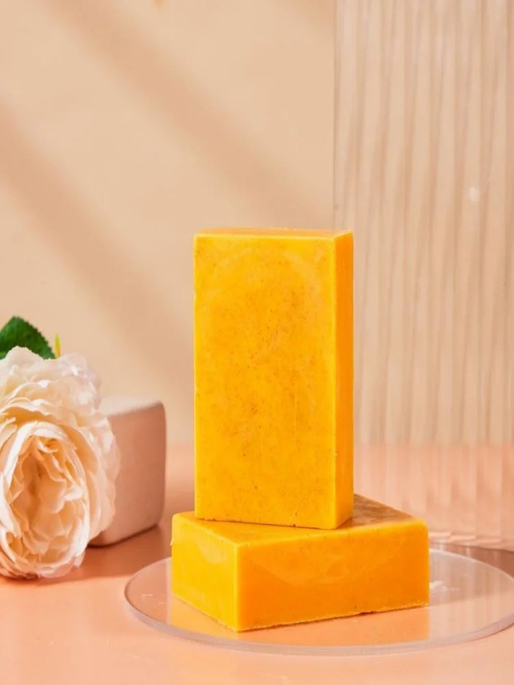Lemon Turmeric Kojic Soap,Natural Handmade Soap,Turmeric Soaps Bar For Face And Body, Smooth Skin Tumeric Soapes,Deep Cleansing Soaps For Men & Women
