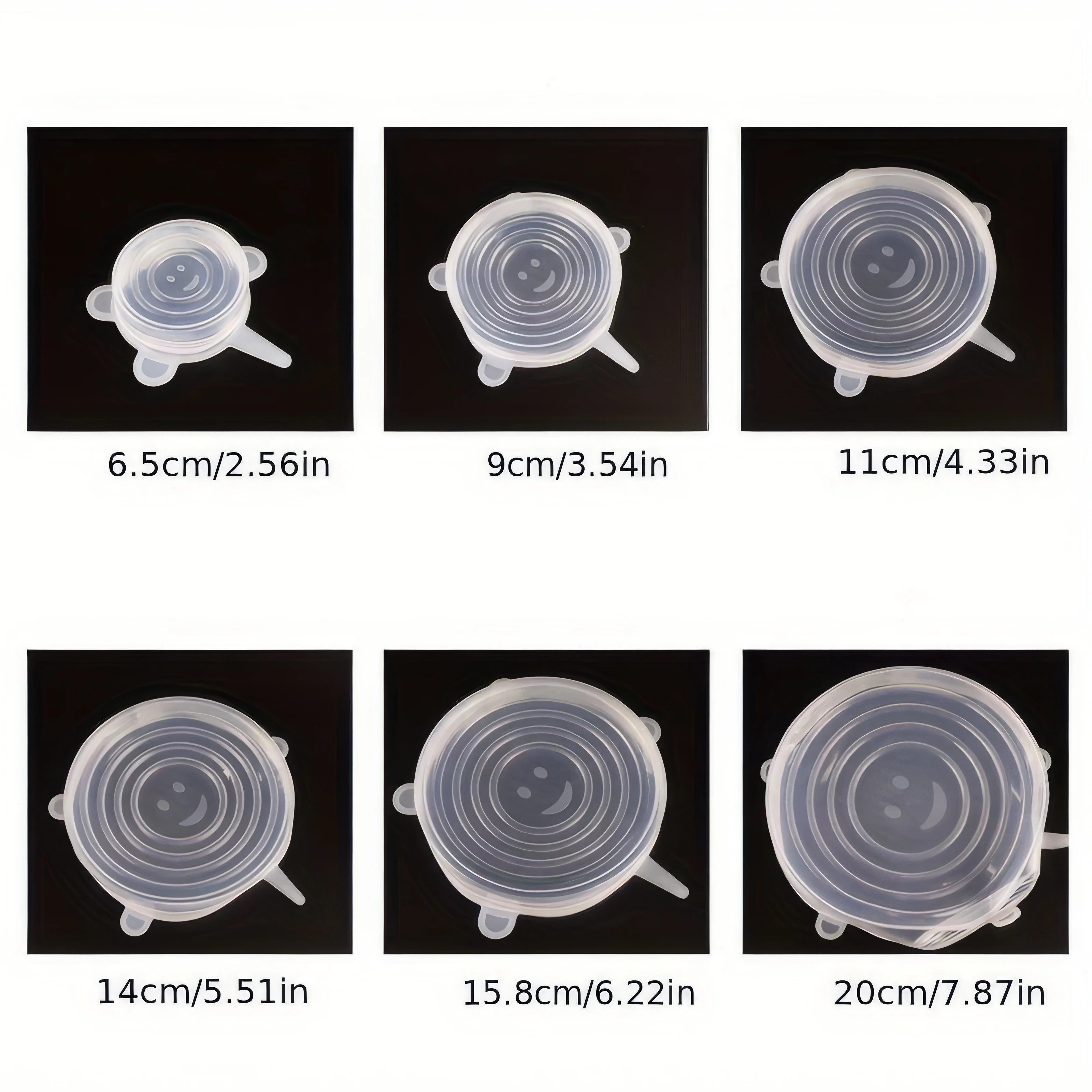6 Pieces of White Silicone Fresh-keeping Cover, Safe Storage in Refrigerator, Kitchen Supplies, Suitable for Circular Containers