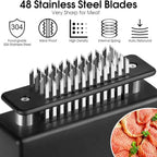 Heavy Duty Meat Tenderizer Tool with 48 Stainless Steel Ultra-Sharp Blades Compact Cooking Tool Handheld Kitchen Item