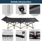 Foldable Portable Bed, Outdoor Garden Lounge Chair with Pearl Foam Mattress