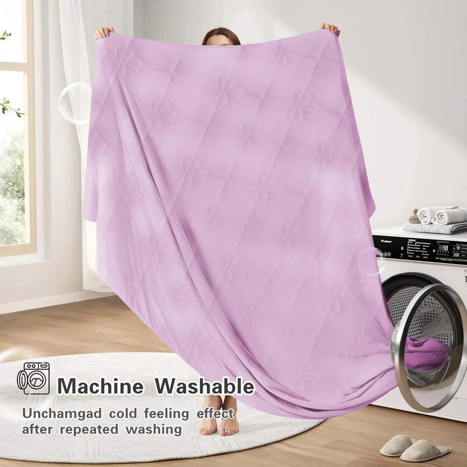 1pc Large Cooling Blanket for Hot Sleepers, Dual-Sided Soft & Lightweight Summer Bedding, Contemporary Geometric Pattern,