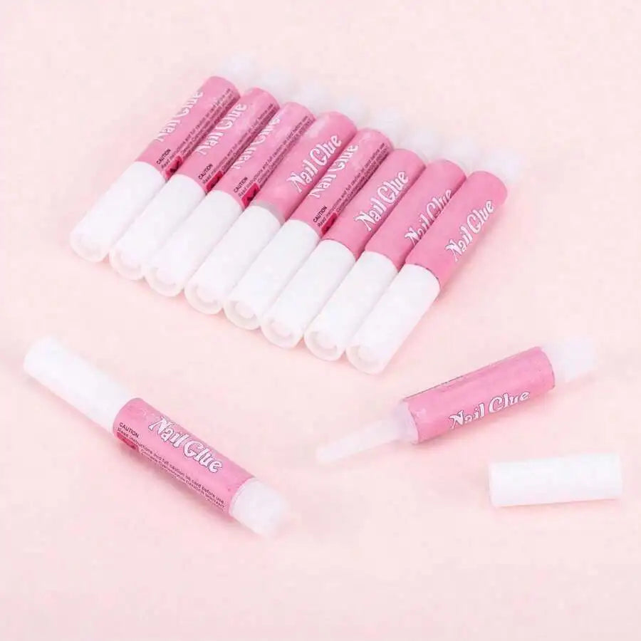Nail Glue, Super Strong Nail Glue For Acrylic Nails Long Lasting Professional Nail Tip Glue For Press On Nails Bond For Acrylic Nails Adhesive Nail Glue For False Nail Tips 2g/0.07OZ/PCS