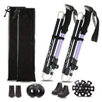 Ultralight Aluminum Alloy 5-Section Folding Trekking Pole—Ideal for Outdoor Hiking, Mountaineering, and Walking; Sturdy and Durable.
