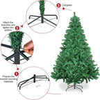 7ft/8ft Spruce Artificial Holiday Christmas Tree for Home/Party Decor W/1300 Branch Tips, Easy Assembly, Metal Hinges&Base