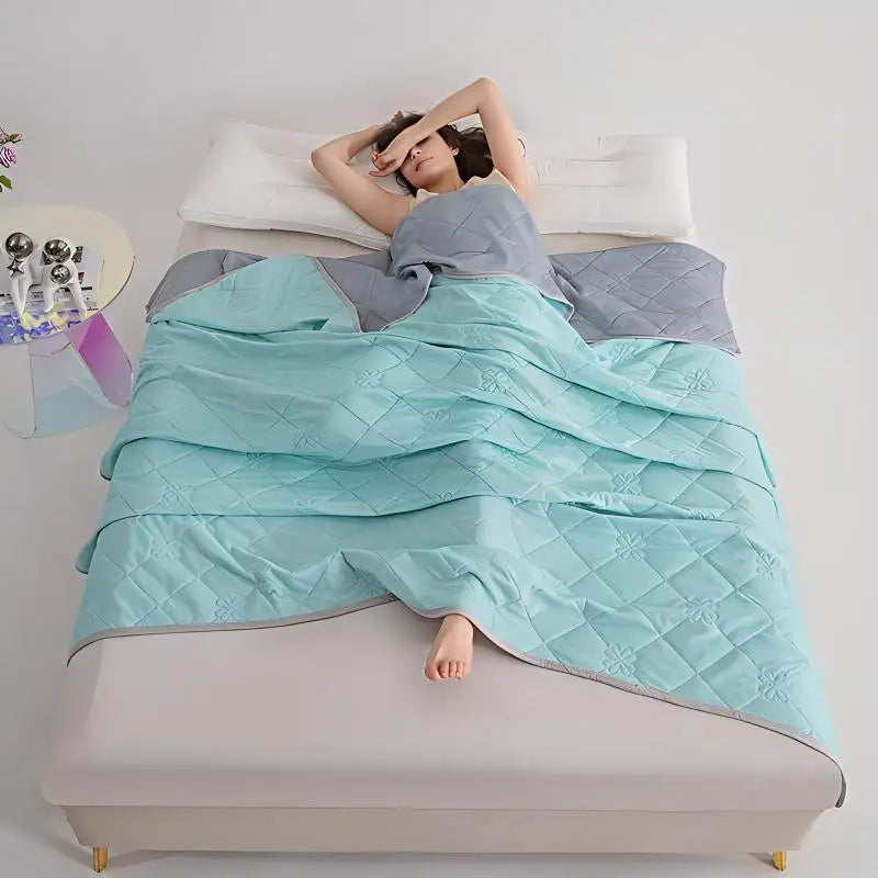 Queen Size Cooling Blanket - Breathable & Lightweight Cooling Comforter, Ice Silk Thin Quilt for Hot Weather & Airy Rooms