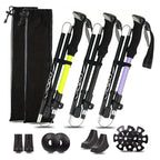 Ultralight Aluminum Alloy 5-Section Folding Trekking Pole—Ideal for Outdoor Hiking, Mountaineering, and Walking; Sturdy and Durable.