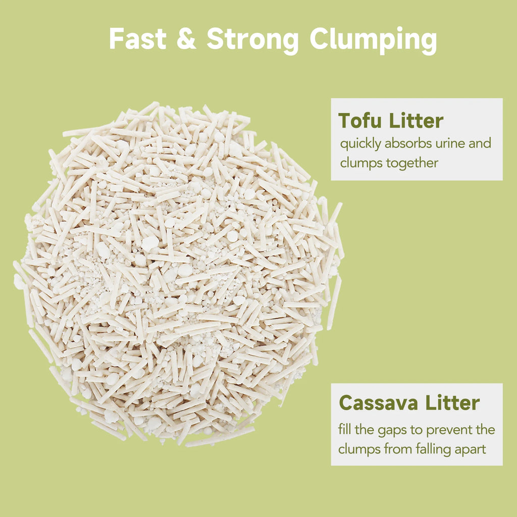 Ezskuup Non-Stick Ultra Clumping Cassava Tofu Cat Litter Odour Control Low Tracking Kitty Litter Plant-Based Ingredient 4KG/PACK
