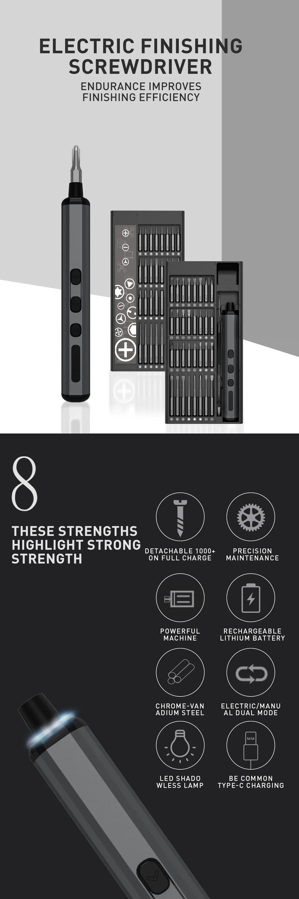 68 In 1 Mini Precision Electric Cordless Screwdriver,Magnetic Bits,Pc & Watch Repair Tools With Led,5 Torque Settings,Men'S Gift