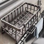 Over-Sink Kitchen Organizer - Sponge Holder & Drying Rack with Faucet Mount, Space-Saving Storage for Sponges and Brushes