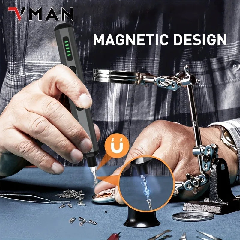 68 In 1 Mini Precision Electric Cordless Screwdriver,Magnetic Bits,Pc & Watch Repair Tools With Led,5 Torque Settings,Men'S Gift