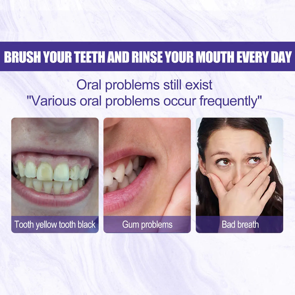 EELHOE 30ML Purple Whitening Toothpaste Teeth Stains Odors Removal Brighten Teeth  Gentle Gum Care Portable Travel Daily Use