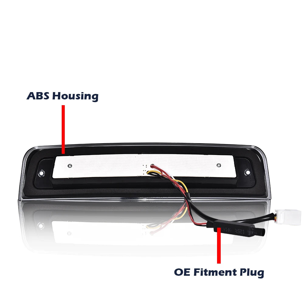 LED 3Rd Third Brake Light Cargo Lamp Fit For 2009-2017 Dodge Ram 1500 2500 3500 Smoked Housing High-Mount Light