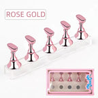 5pcs Nail Holder False Nail Tip Practice Stand Crystal Base Magnetic Holder Nail Art Display For Art Salon DIY & Practice Tools