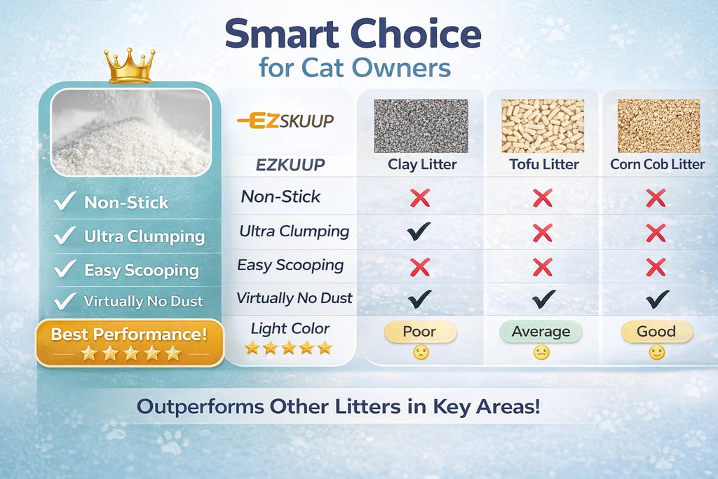 EZSKUUP Non-Stick Cassava Cat Litter 9Lb/4.1kg (Compatible with Robotail Automatic Litter Box C32)