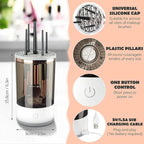Electric Makeup Brush Cleaner Automatic Spinning Cosmetic Brush Cleaner Machine Deep Cleaning Size Makeup Brushes Quick Dry Tool