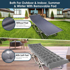 Foldable Portable Bed, Outdoor Garden Lounge Chair with Pearl Foam Mattress