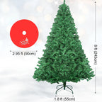 7ft/8ft Spruce Artificial Holiday Christmas Tree for Home/Party Decor W/1300 Branch Tips, Easy Assembly, Metal Hinges&Base