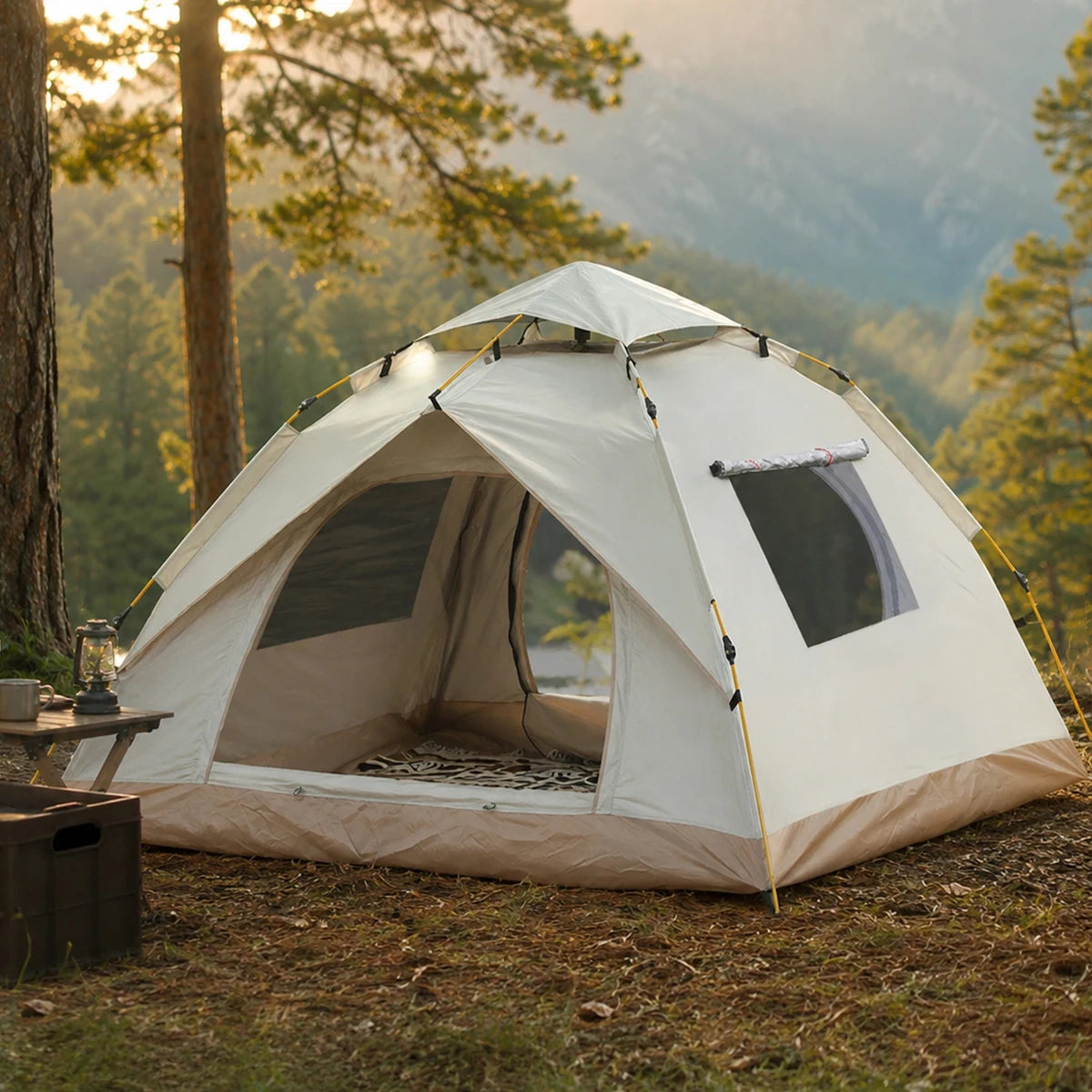 Automatic Pop-Up Outdoor Camping Tent Quick to Set Up, Windproof, Sun-Proof, and Rain-Resistant; Suitable for Family Camping, Backyard Gatherings, Picnics, and Hiking; A Portable Shelter.