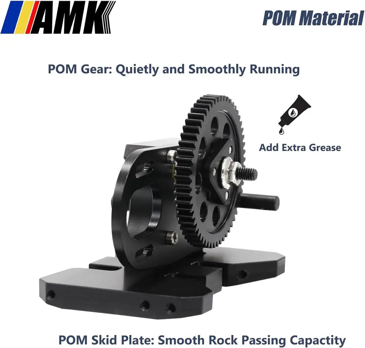 AMK 1/10 Overdrive 30% Metal Differential LCG Transmission with POM Skid Plate for RC Crawler Axial SCX10 Capra Element Gspeed - Nexvibe