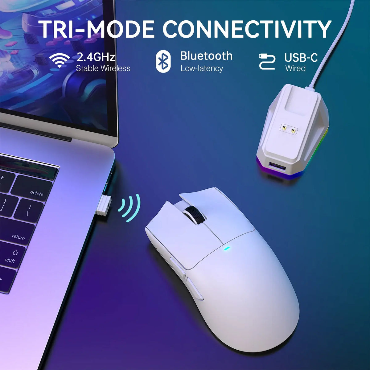 ATTACK SHARK X11 Lightweight Wireless Gaming Mouse with RGB Backlight Charging, Up to 22K DPI, PAW3311 Optical Sensor, HUYU Swit - Nexvibe