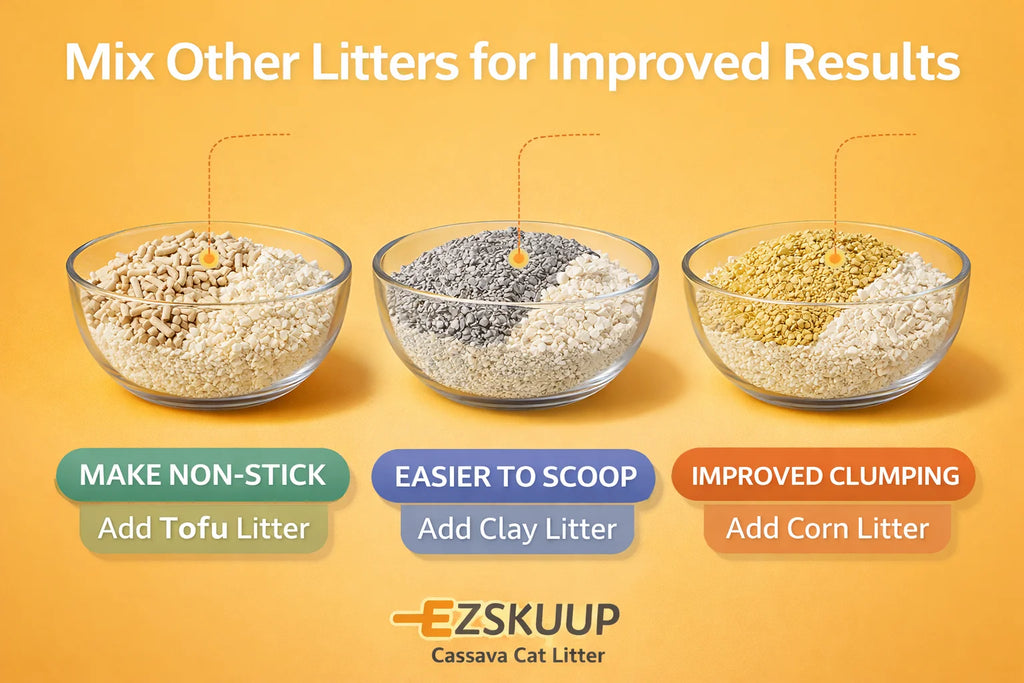 EZSKUUP Non-Stick Cassava Cat Litter 9Lb/4.1kg (Compatible with Robotail Automatic Litter Box C32)
