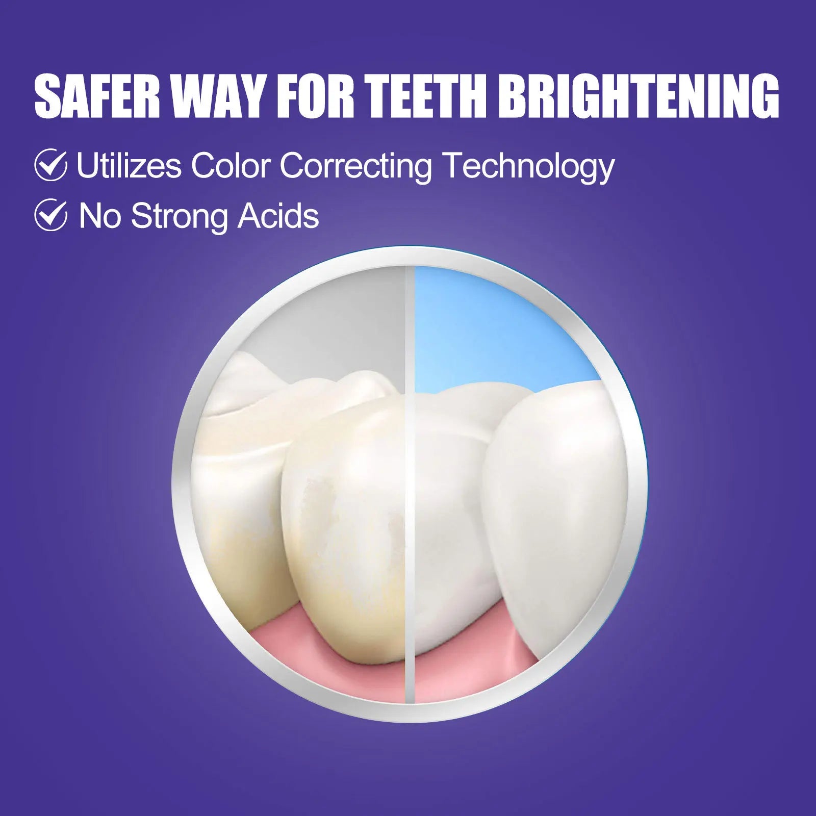 EELHOE 30ML Purple Whitening Toothpaste Teeth Stains Odors Removal Brighten Teeth  Gentle Gum Care Portable Travel Daily Use