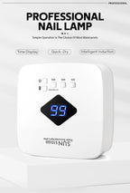 168W UV LED Nail Lamp Rechargeable Nail Dryer with Large LCD Display Professional Gel Curing Lamp 4 Timer Auto Sensor for Salon
