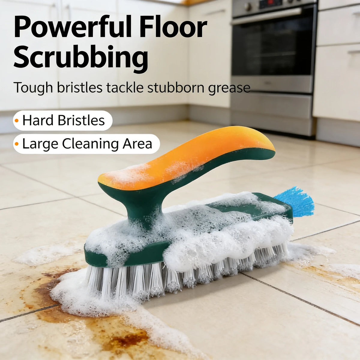 3-In-1 Multi-Function Cleaning Brush Hard Bristle Scrub Brush With Gap Brush T-Handle Grout Cleaner For Bathroom Kitchen Window