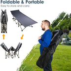 Foldable Portable Bed, Outdoor Garden Lounge Chair with Pearl Foam Mattress