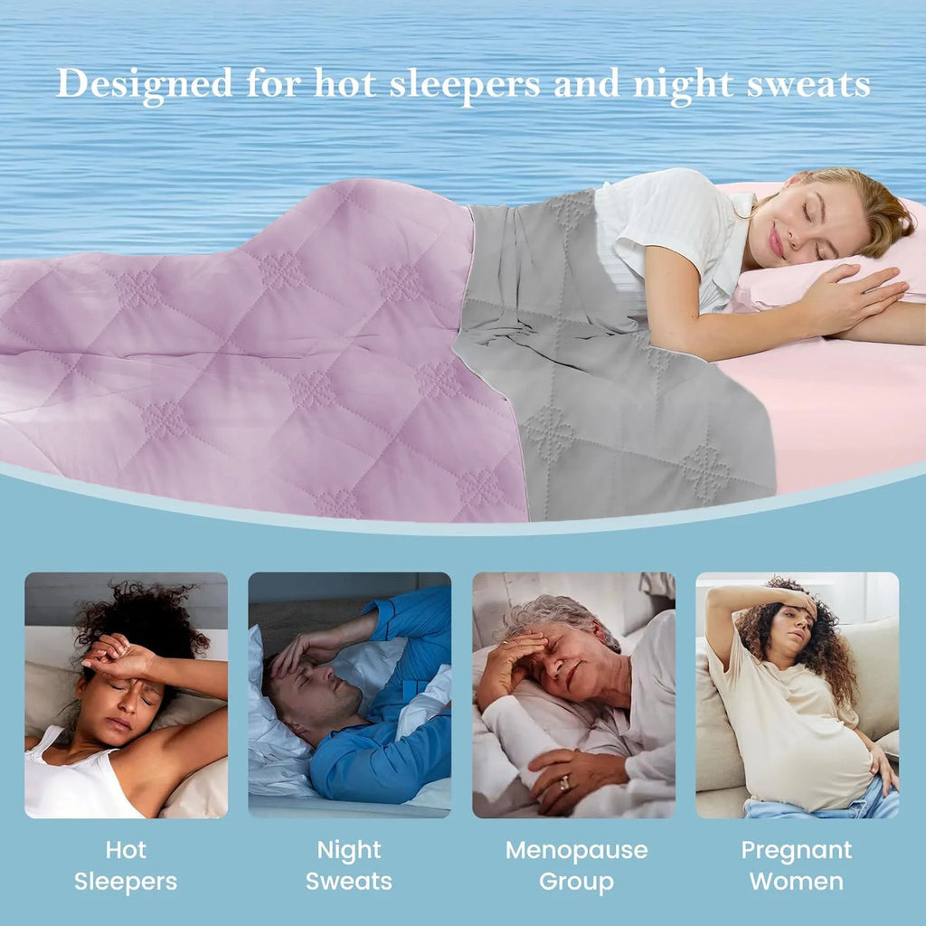 1pc Large Cooling Blanket for Hot Sleepers, Dual-Sided Soft & Lightweight Summer Bedding, Contemporary Geometric Pattern,