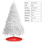 7FT White Christmas Tree with Metal Base – Fluffy PVC 1000 Branches for Holiday /Xmas Decor, No Ornament