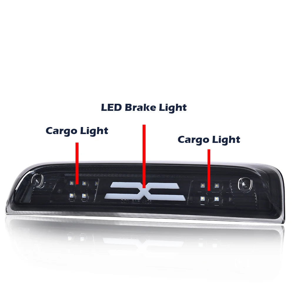 Led Rear Third Brake Light Lamp Fit for 2014-2018 Chevy Silverado Gmc Sierra X Style 3D Led Bar Black Dot-Certified 23509162
