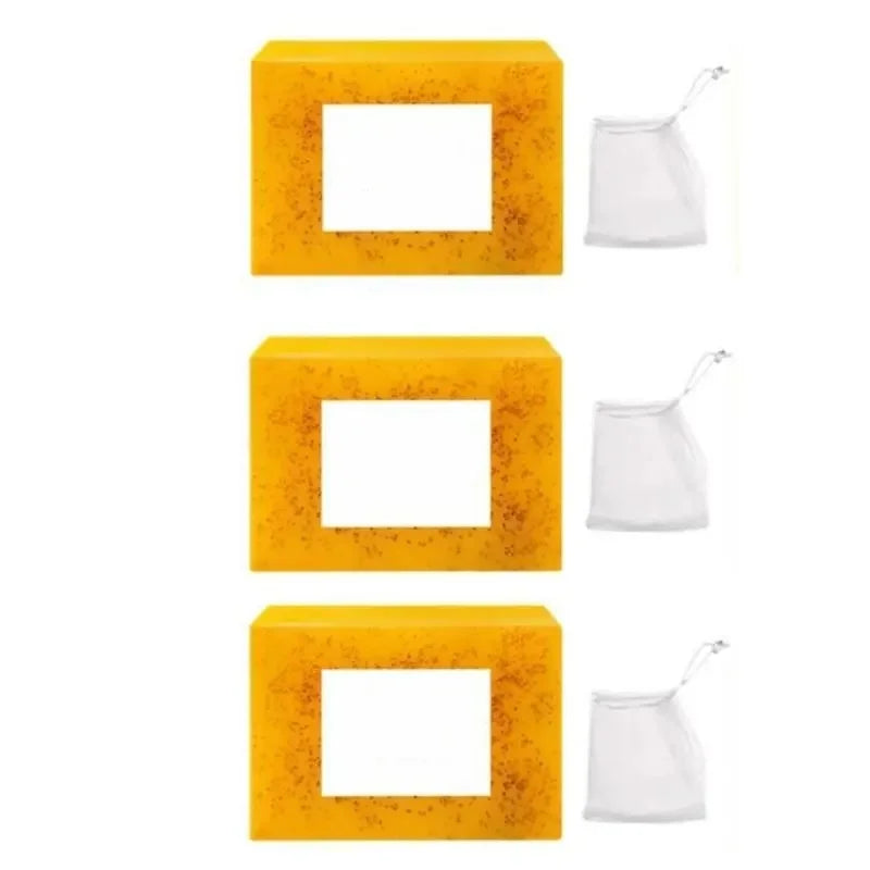 Lemon Turmeric Kojic Soap,Natural Handmade Soap,Turmeric Soaps Bar For Face And Body, Smooth Skin Tumeric Soapes,Deep Cleansing Soaps For Men & Women