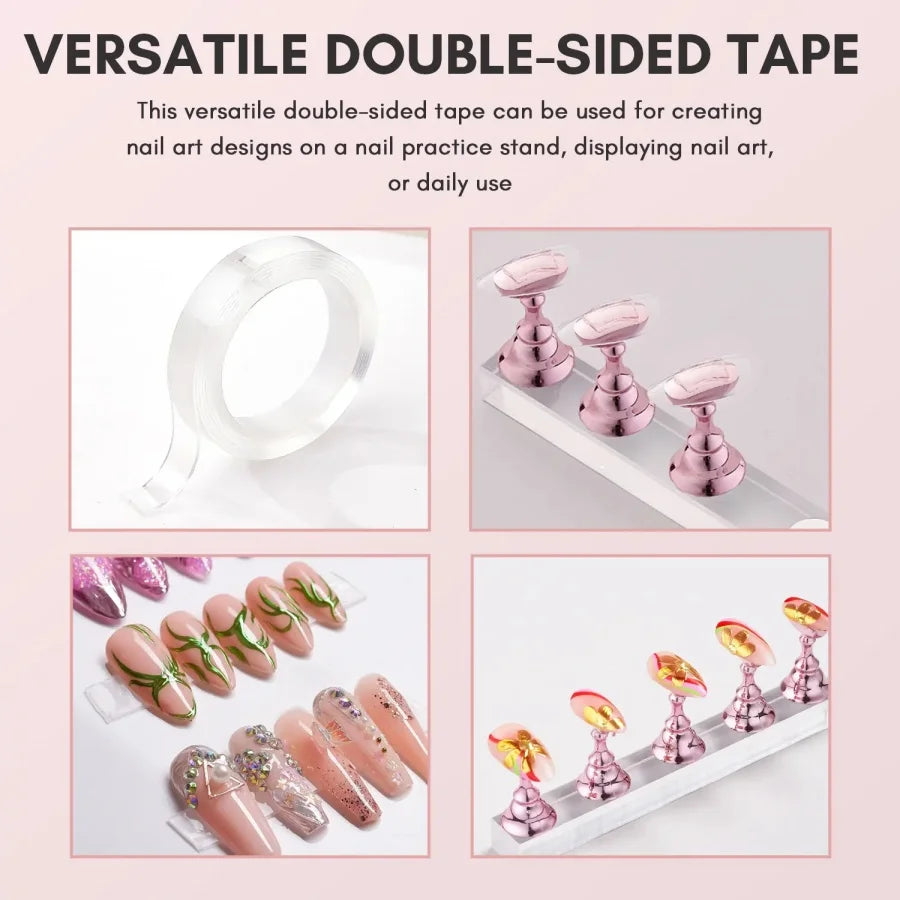 5pcs Nail Holder False Nail Tip Practice Stand Crystal Base Magnetic Holder Nail Art Display For Art Salon DIY & Practice Tools