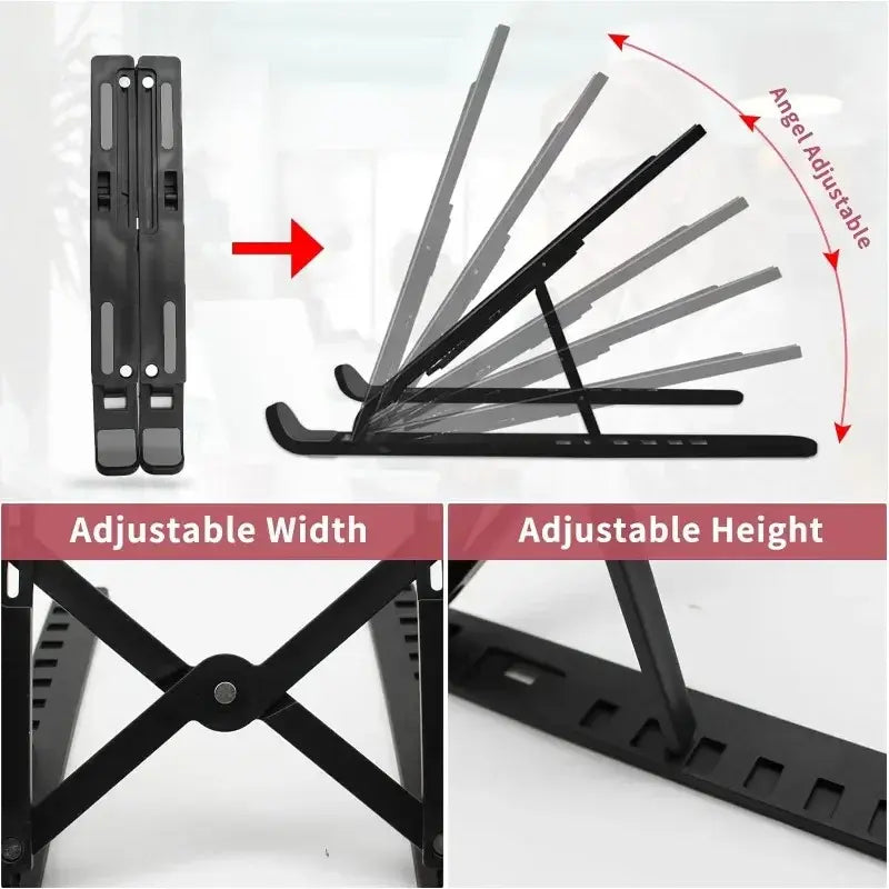 Adjustable Laptop Stand Portable Foldable Notebook Bracket Computer Monitor Holder For Macbook Air iPad Tablets Base Accessories - Nexvibe