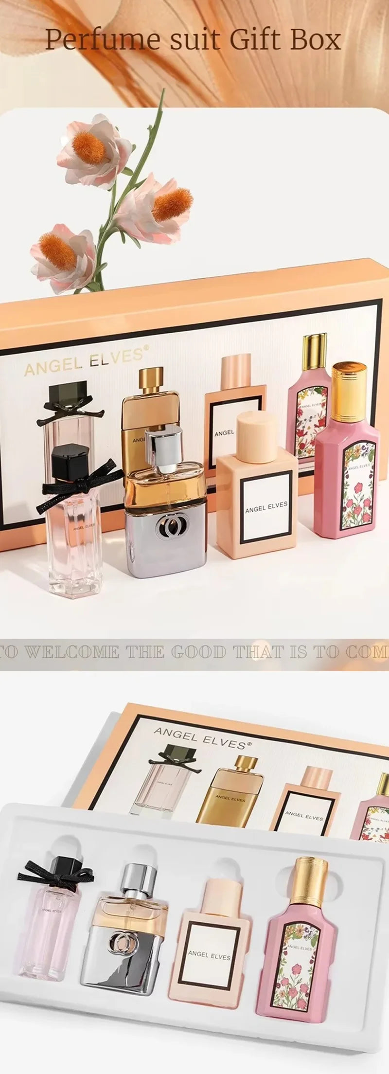 Women's Floral Eau De Toilette Perfume For Ladies Long Lasting Fresh Scent Daily Party Gift 4Pcs 100ml Gift Set