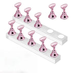 5pcs Nail Holder False Nail Tip Practice Stand Crystal Base Magnetic Holder Nail Art Display For Art Salon DIY & Practice Tools