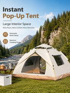 Automatic Pop-Up Outdoor Camping Tent Quick to Set Up, Windproof, Sun-Proof, and Rain-Resistant; Suitable for Family Camping, Backyard Gatherings, Picnics, and Hiking; A Portable Shelter.