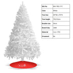 7FT White Christmas Tree with Metal Base – Fluffy PVC 1000 Branches for Holiday /Xmas Decor, No Ornament