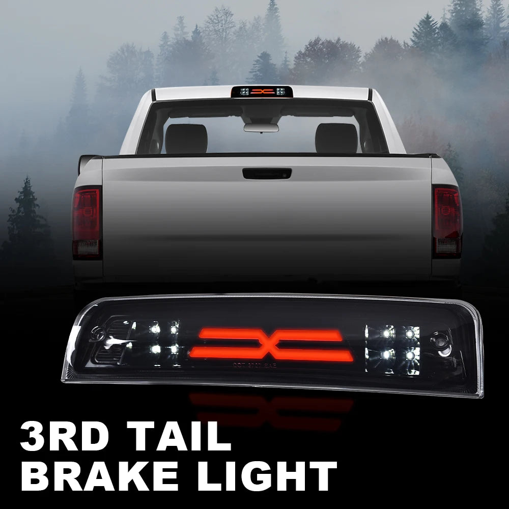 LED 3Rd Third Brake Light Cargo Lamp Fit For 2009-2017 Dodge Ram 1500 2500 3500 Smoked Housing High-Mount Light