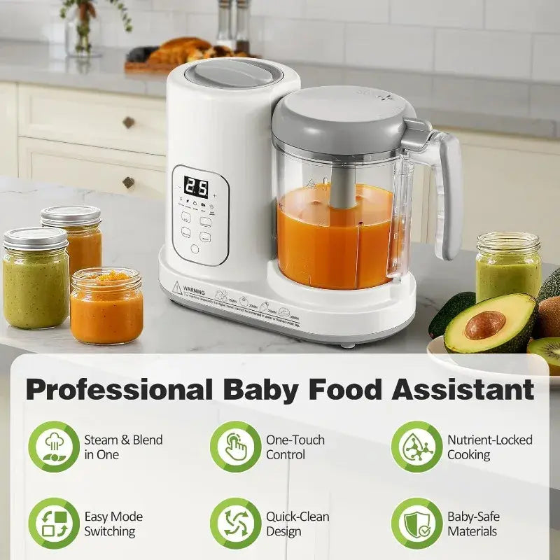 Baby Food Maker Steamer Blender 4 in 1 Auto Steam Blend and Puree Maker Self-Clean for Healthy Baby Toddler Meal Prep BPA-Free - Nexvibe