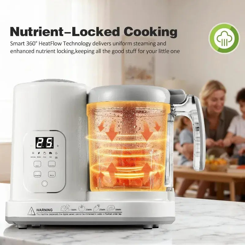 Baby Food Maker Steamer Blender 4 in 1 Auto Steam Blend and Puree Maker Self-Clean for Healthy Baby Toddler Meal Prep BPA-Free - Nexvibe