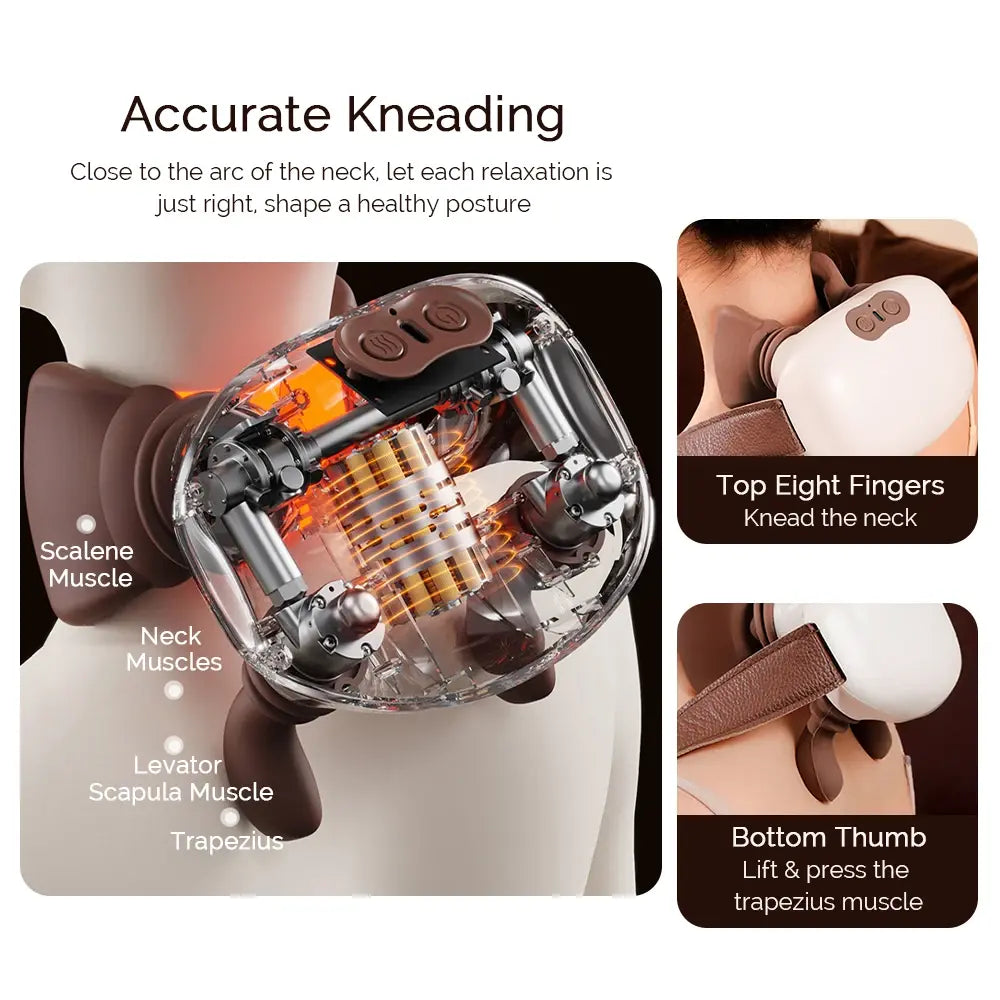 Bionic Pressure Neck Massager Back and Shoulder Massager Electric Kneading Neck Deep Massage Muscle Relax - Nexvibe