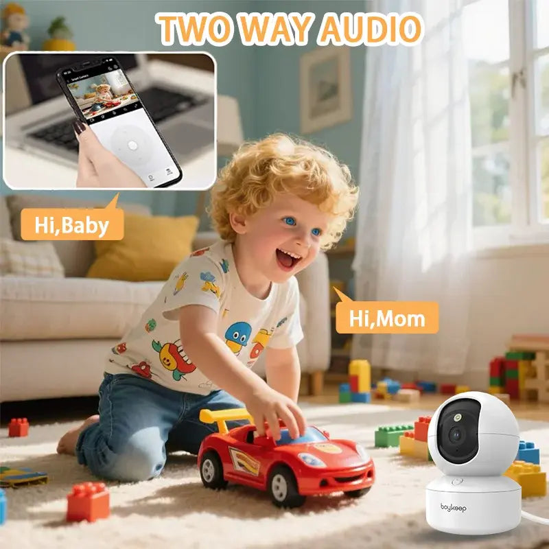 BoyKeep 2K Smart WiFi Security Camera Dual Band 5G/2.4GHz Indoor Surveillance Camera 360° PTZ IR Night Vision Two-Way