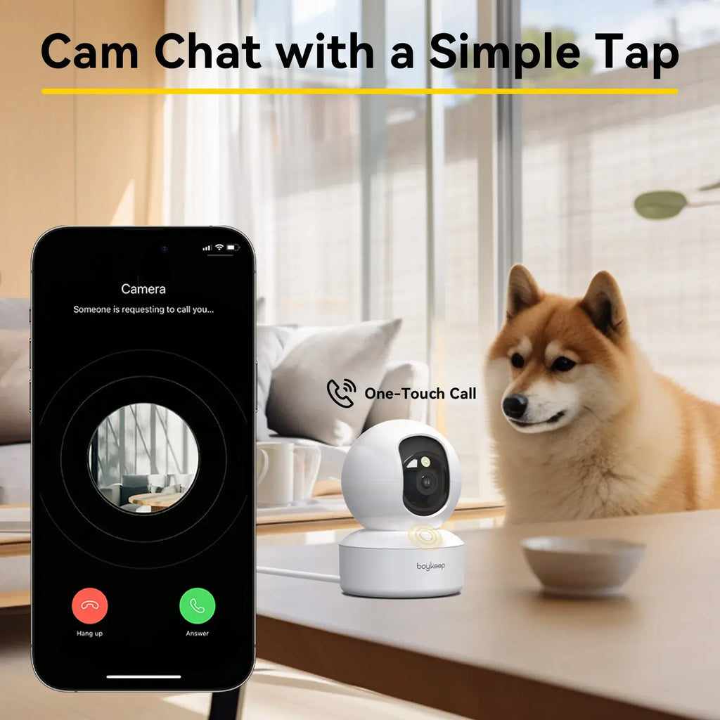 BoyKeep 2K Smart WiFi Security Camera Dual Band 5G/2.4GHz Indoor Surveillance Camera 360° PTZ IR Night Vision Two-Way