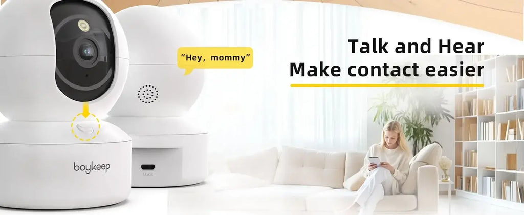 BoyKeep 2K Smart WiFi Security Camera Dual Band 5G/2.4GHz Indoor Surveillance Camera 360° PTZ IR Night Vision Two-Way