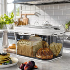 Bread Box For Kitchen Countertop, Airtight Bread Storage Container, Time Recording Bread Keeper with Lid,Bread Storage For Homemade Breads, Toast, And Cookies, White Bread Holder. - Nexvibe