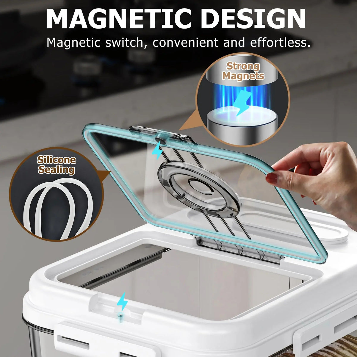 Bread Box For Kitchen Countertop, Airtight Bread Storage Container, Time Recording Bread Keeper with Lid,Bread Storage For Homemade Breads, Toast, And Cookies, White Bread Holder. - Nexvibe