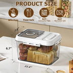 Bread Box For Kitchen Countertop, Airtight Bread Storage Container, Time Recording Bread Keeper with Lid,Bread Storage For Homemade Breads, Toast, And Cookies, White Bread Holder. - Nexvibe