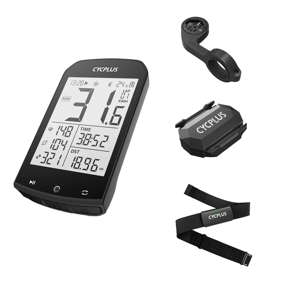 CYCPLUS M1 + Z1 Cycling GPS Wireless Bike Computer With BLE 5.0/ANT+ with 2.9’’ LCD Screen Auto Backlight IPX6